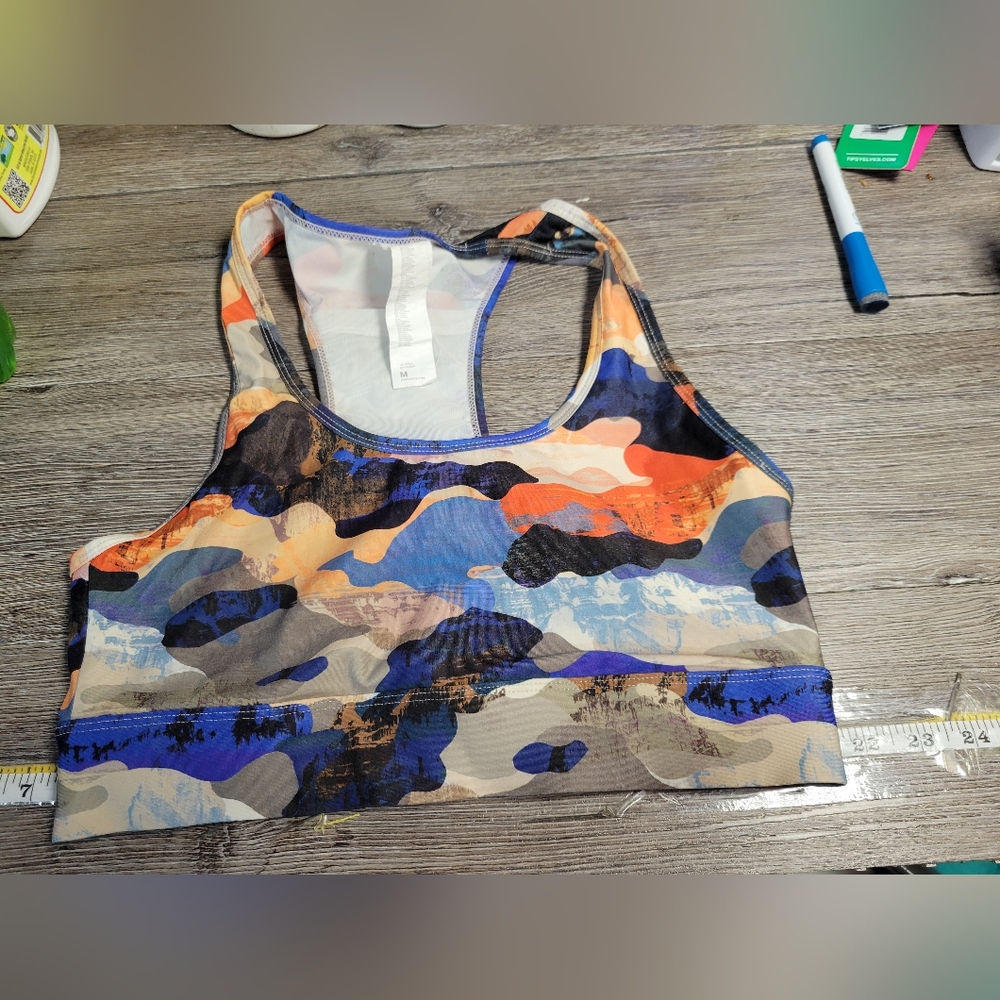 Fabletics Women's Multicolor Camouflage Sports Bra Size Medium